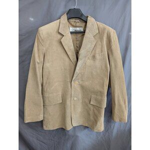 Vintage DEERSKIN Leather Sport Coat Jacket Mens Size 42 Tan RARE Genuine
